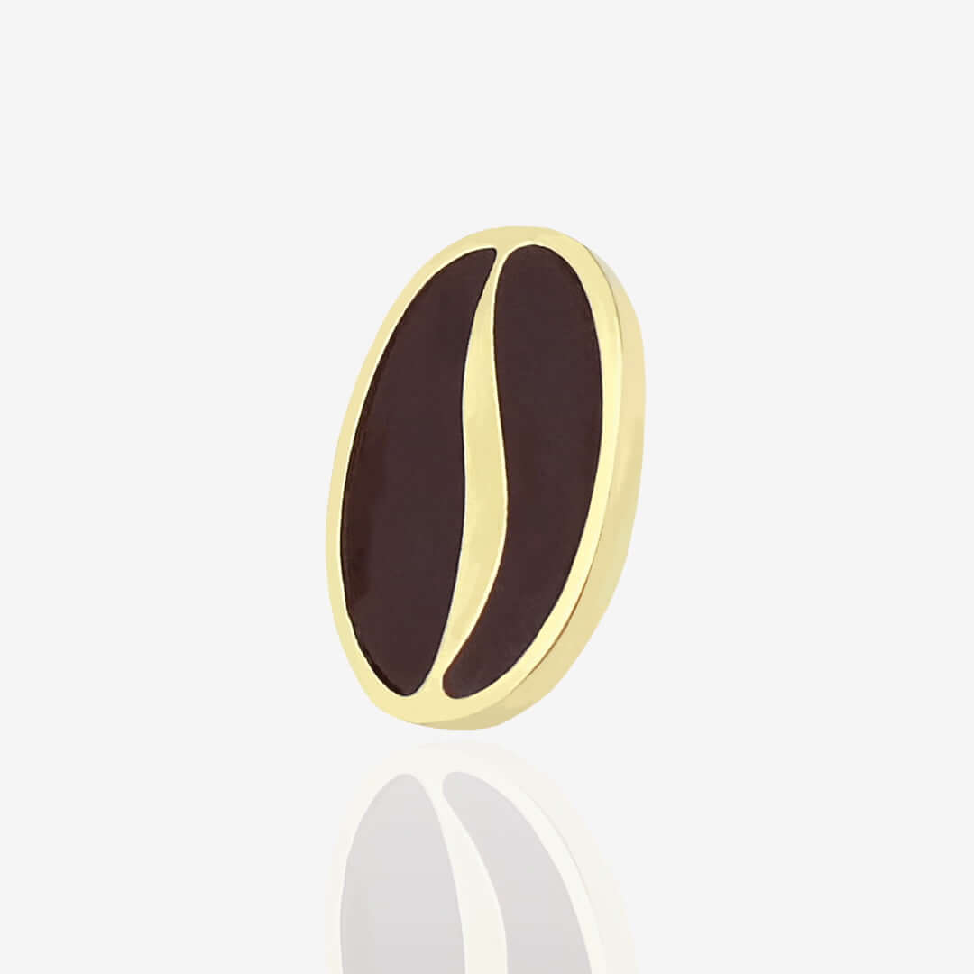 Przypinki w kształcie ziarenka kawy dla kawoszy i baristów od producenta ręcznie malowanych pinów od Pinswear