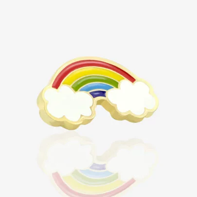 Pinsy metalowe tęcza w chmurach Rainbow, kolorowa tęcza z chmurami na końcu od producenta Pinswear