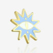 Ręcznie malowne pinsy słońce powstałe przy współpracy z Katarzyna Kwaśniewską w błyszczącym złocie od producenta metlowych pinów od Pinswear