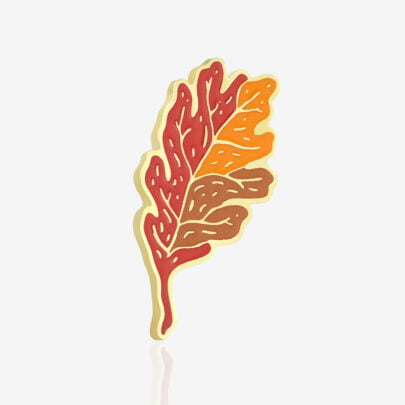 Ręcznie malowne pinsy jesienny liść dębu od producenta metlowych pinów od Pinswear