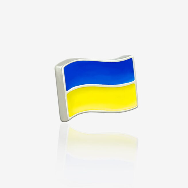 Metalowa przypinka flaga Ukrainy od producenta ręcznie malowanych pinow od Pinswear