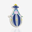 Ręcznie malowany pins w błyszczącym srebrze gwizdny akrobata z piłką cyrkowiec wyprodukowany przez producenta pinów pinswear